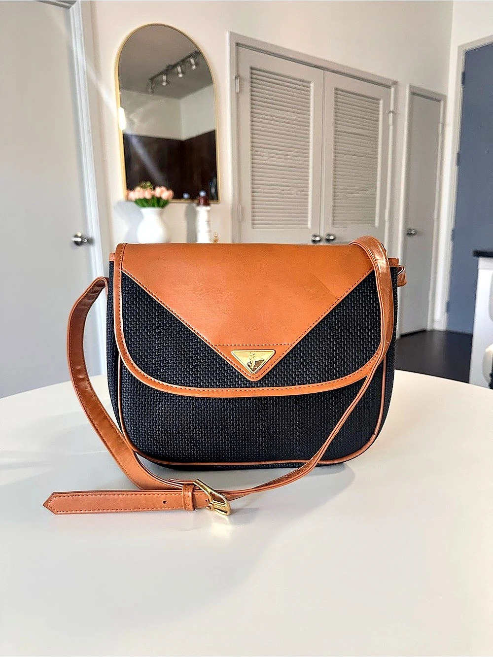 Yves Saint Laurent Black & Brown Crossbody Bag